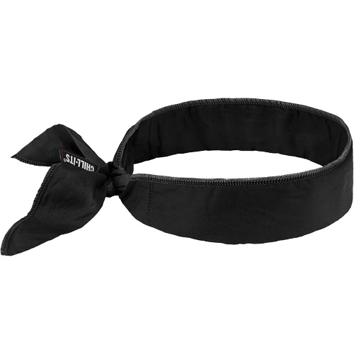 Chill-Its 6702 Cooling Headband with Embedded Polymers & Tie Closure, Black R.M.G. Prévention