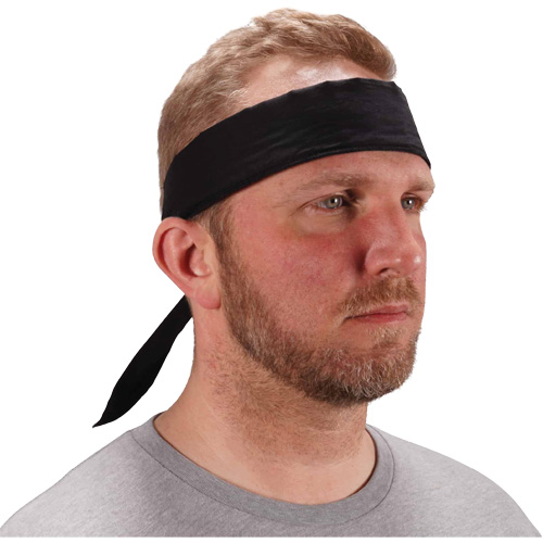 Chill-Its 6702 Cooling Headband with Embedded Polymers & Tie Closure, Black R.M.G. Prévention
