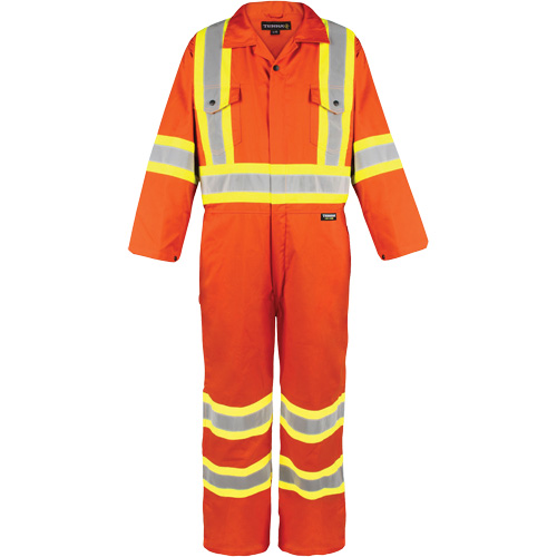 Combinaison non doubl&eacute;e haute visibilit&eacute;, Petit, Orange haute visibilit&eacute; R.M.G. Prévention