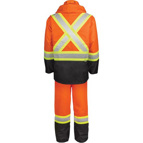 Ensemble de pluie haute visibilit&eacute; en tissu 150 deniers, Polyester, T-Grand, Orange haute visibilit&eacute; R.M.G. Prévention