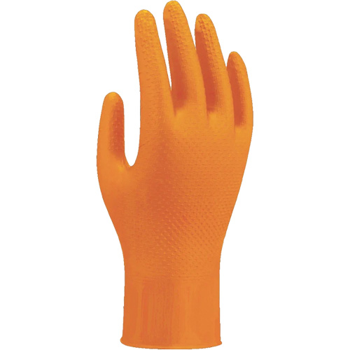 Gants jetables haute visibilit&eacute; 709HVO, 10/T-Grand, Nitrile, 8 mils, Sans poudre, Orange R.M.G. Prévention