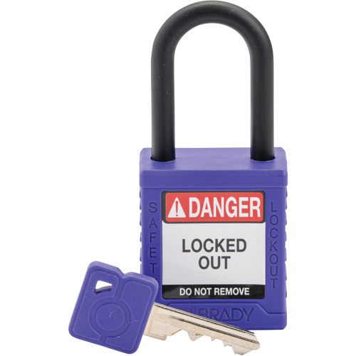 Velocity Safety Lockout Padlock, Safety Padlock, Keyed Different, Nylon, 1-1/2" Width R.M.G. Prévention