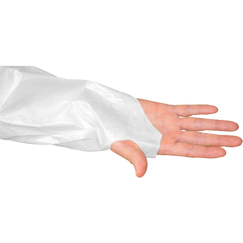 Blouse CoverMe avec passe-pouces, Taille unique, Blanc, Poly&eacute;thyl&egrave;ne R.M.G. Prévention
