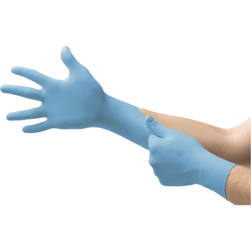Gants jetables Vesatility 92-134 MICROFLEX, 10/9,5/T-Grand, Nitrile, 2,76-mil/3,94-mil, Sans poudre, Bleu, Classe 2 R.M.G. Prévention