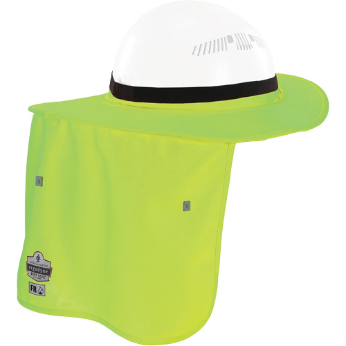 Bordure FR vert lime pour casque de chantier avec cache-cou R.M.G. Prévention
