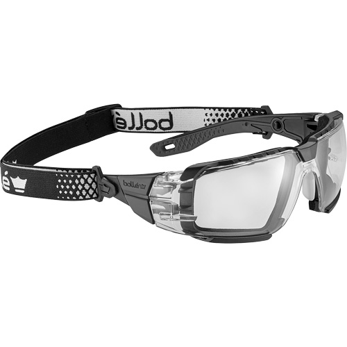 Lunettes de s&eacute;curit&eacute; RUSH+ 2.0 XP avec monture noire et grise, M/G, Lentille Transparent, Antibu&eacute;e/Anti-&eacute;gratignures, ANSI Z87+ R.M.G. Prévention