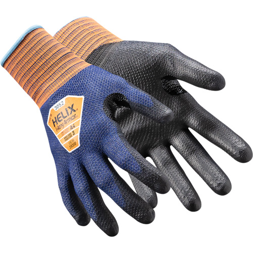 Gants de travail mince Helix 3052, 11/2T-Grand, Calibre 21, Rev&ecirc;tement Polyur&eacute;thane, ASTM ANSI niveau A4/EN 388 niveau D R.M.G. Prévention
