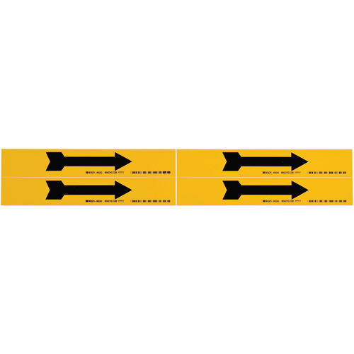 Marqueur de tuyau  Arrow, Autocollant, 1-1/8" h x 7" la, Noir sur jaune R.M.G. Prévention