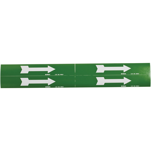 Marqueurs de tuyau avec fl&egrave;ches, Autocollant, 1-1/8" h x 7" la, Blanc/vert R.M.G. Prévention