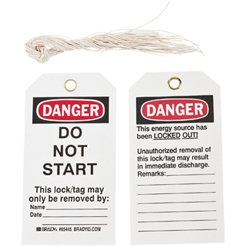 &eacute;tiquettes de verrouillage, Plastique, 3" la x 5-3/4" h, Anglais R.M.G. Prévention