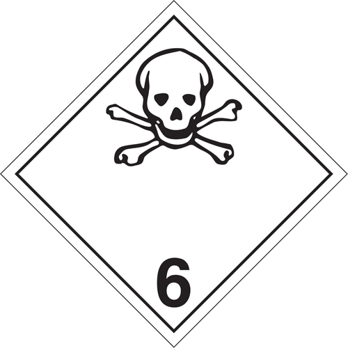 Toxic Materials TDG Placard, Aluminum R.M.G. Prévention