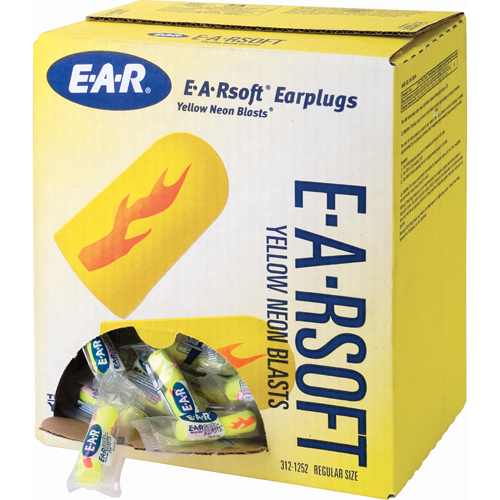 E-A-Rsoft Yellow Neon Blasts Earplugs, Bulk - Polybag R.M.G. Prévention