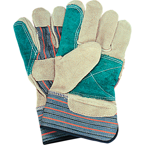 Gants d'ajusteur avec paume double, Grand, Paume en Cuir de vache refendu, Doublure en Coton R.M.G. Prévention