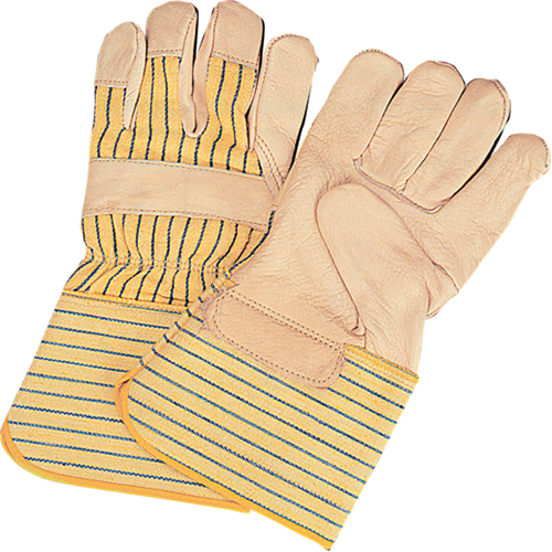 Standard-Duty Dry-Palm Fitters Gloves, Large, Grain Cowhide Palm, Cotton Inner Lining R.M.G. Prévention