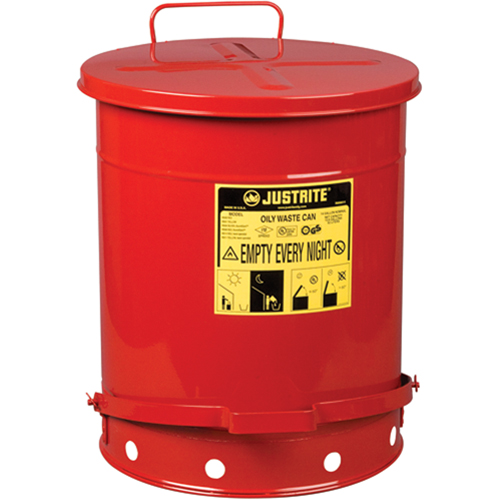 Oily Waste Cans, FM Approved/UL Listed, 14 US gal., Red R.M.G. Prévention