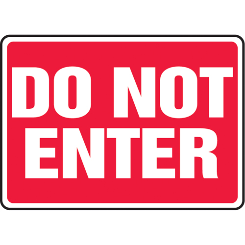 "Do Not Enter" Sign, 7" x 10", Vinyl, English R.M.G. Prévention