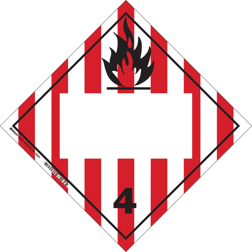 Flammable Solids TDG Placard, Adhesive Vinyl R.M.G. Prévention