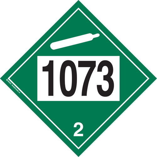 Plaque-&eacute;tiquette TMD 1073 pour gaz ininflammable oxyg&egrave;ne liqu&eacute;fi&eacute;, Plastique R.M.G. Prévention