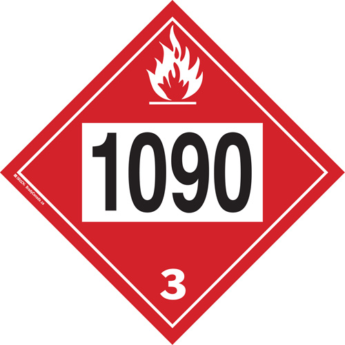 Plaque-&eacute;tiquette TMD 1090 pour liquide inflammable ac&eacute;tone, Plastique R.M.G. Prévention