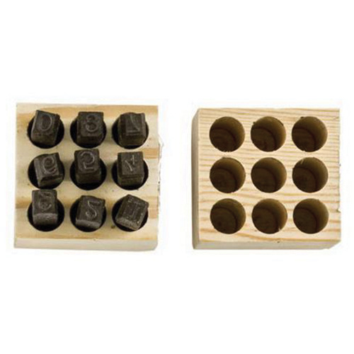 Number Steel Stamp Punch Set, # 4/6/3/2/1/8/9/7/5, 1/4" R.M.G. Prévention