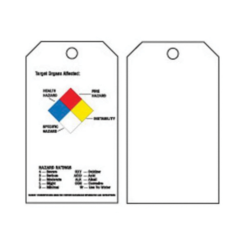 Right-To-Know Tags, Polyester, 3" W x 5-3/4" H, English R.M.G. Prévention