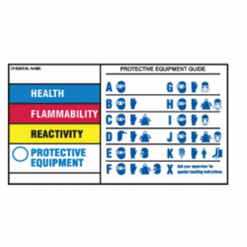 Protective Equipment Labels, Polyester, Sheet, 7" L x 4" W R.M.G. Prévention