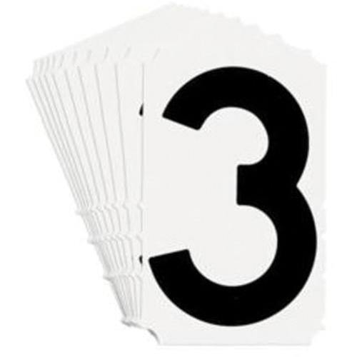 Quick-Align&reg; Individual Gothic Number and Letter Labels, 3, 4" H, Black R.M.G. Prévention