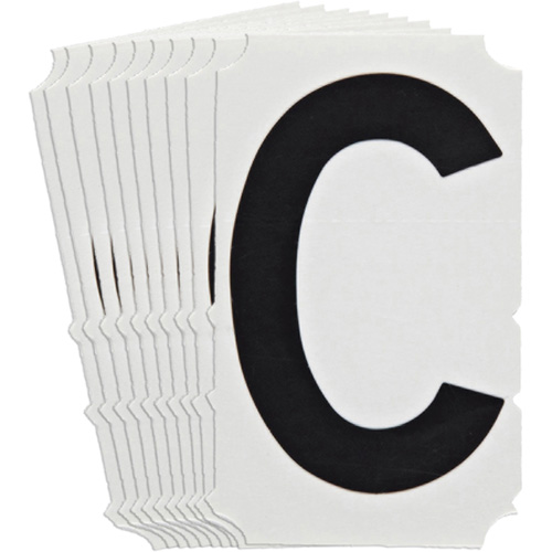 &eacute;tiquettes de lettres et chiffres gothiques individuels Quick-Align, C, 4" h, Noir R.M.G. Prévention