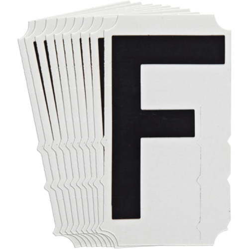 Quick-Align&reg; Individual Gothic Number and Letter Labels, F, 4" H, Black R.M.G. Prévention