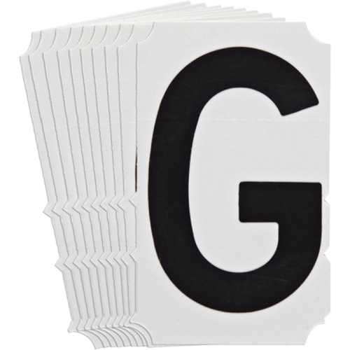 Quick-Align&reg; Individual Gothic Number and Letter Labels, G, 4" H, Black R.M.G. Prévention