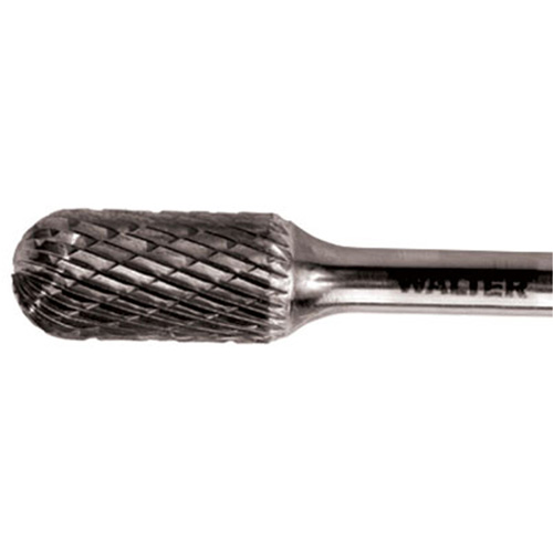 Double Cut Cylindrical Round Nose Carbide Burr, 1/2" Dia., 1" Depth of Cut R.M.G. Prévention