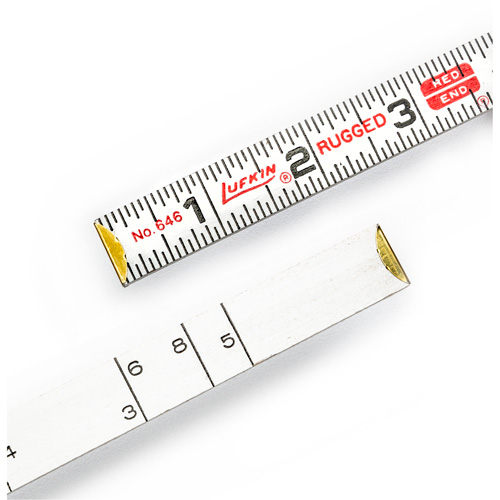 Red End&reg; Masonry Rule, 6' L, Wood, 1/16" Graduations R.M.G. Prévention