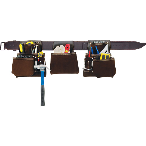Deluxe Contactor's Tool Belt, Leather, Tan R.M.G. Prévention