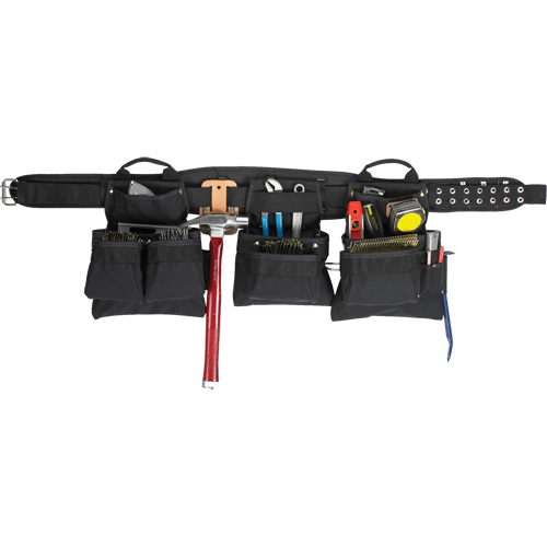 Professional Carpenter's Tool Belt, Polyester, Black R.M.G. Prévention