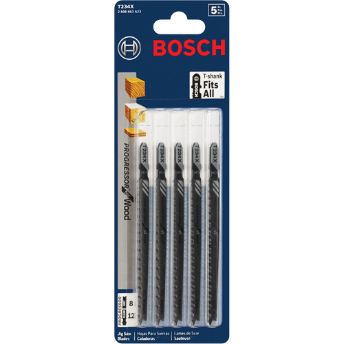 Lame de scie sauteuse, Acier &agrave; haute teneur en carbone, Tige en T, 4-5/8" lo, 8-12 dents par pouce R.M.G. Prévention