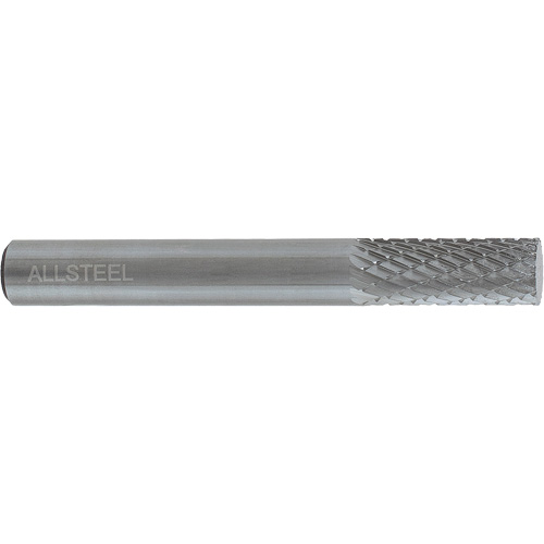 ALLSTEEL Cylindrical Shape Carbide Burr, SA-3, 3/8" Dia., 1/4" Shank, 3/4" Depth of Cut R.M.G. Prévention