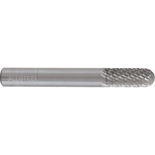 AllSteel Cylindrical Round Nose Shape Carbide Burr, SC-5, 1/2" Dia., 1" Depth of Cut R.M.G. Prévention