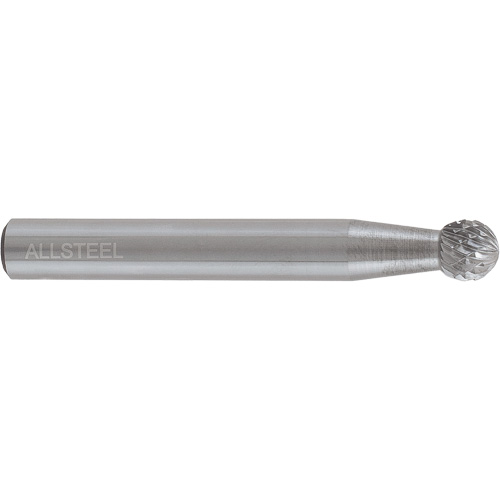 AllSteel Ball Shape Carbide Burr, SD-1, 1/4" Dia., 1/4" Shank, 7/32" Depth of Cut R.M.G. Prévention