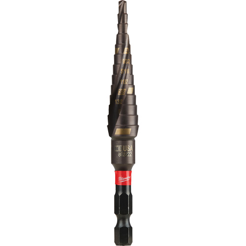 Foret &eacute;tag&eacute; #1 Shockwave Impact Duty, 1/2" - 1-1/8", Incr&eacute;ments de 1/32", Titane R.M.G. Prévention