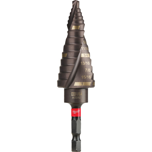 Foret &eacute;tag&eacute; #8 Shockwave Impact Duty, 1/2" - 1", Incr&eacute;ments de 1/16", Titane R.M.G. Prévention