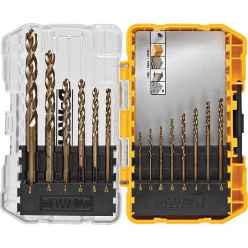 Jeu d'embouts de calibre industriel Pilot Point pour perceuse, 14 morceaux, Cobalt R.M.G. Prévention