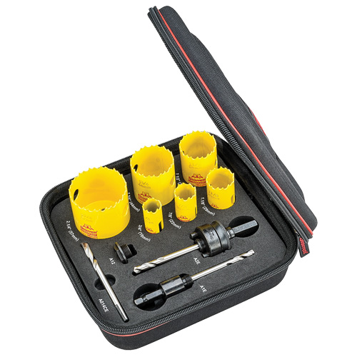 Trousse de scie pour plombier pour trou &agrave; coupe profonde, 10 morcea R.M.G. Prévention