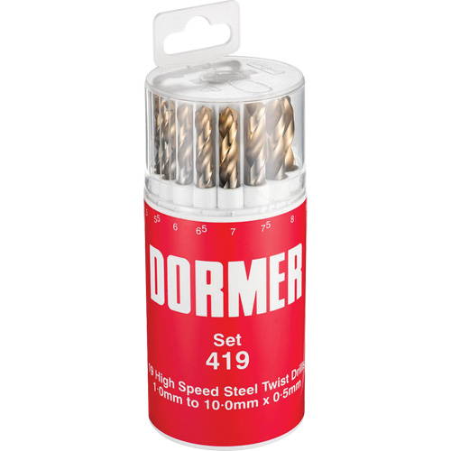 Jobber Drill Bit Set, 19 Pieces, High Speed Steel R.M.G. Prévention