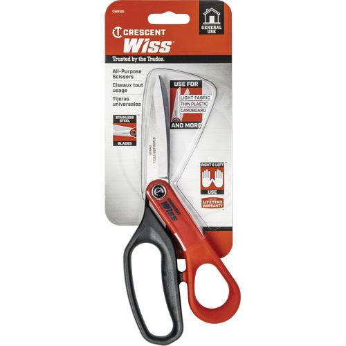 Stainless Steel All Purpose Tradesman Shears, 8-1/2", Rings Handle R.M.G. Prévention