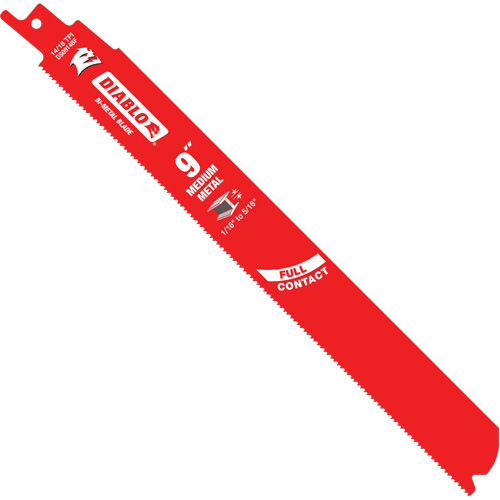 Medium Metal Reciprocating Saw Blade, Bi-Metal, 14-18 TPI, 9" L x 1" W R.M.G. Prévention