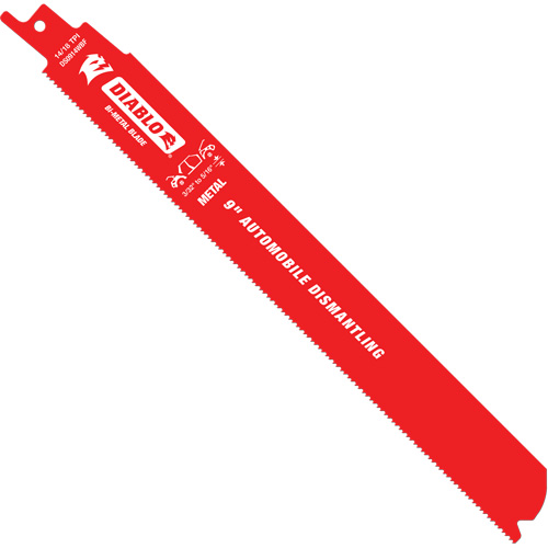 Reciprocating Blade for Auto Dismantling, Bi-Metal, 14-18 TPI, 9" L x 1" W R.M.G. Prévention