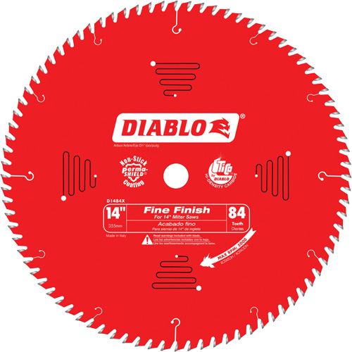 Fine Finish Circular Saw Blade, 14", 84 Teeth, Laminate/Wood Use R.M.G. Prévention