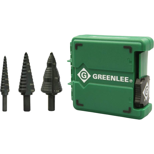 Step Bit Set, 1/8"/3/16" - 1/2"/7/8"/1-1/8"  R.M.G. Prévention