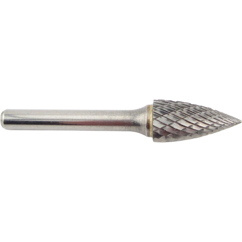 Tree Shape Pointed End Carbide Shipyard Bur, SG-5, 1/2" Dia., 1/4" Shank, 1" Depth of Cut R.M.G. Prévention