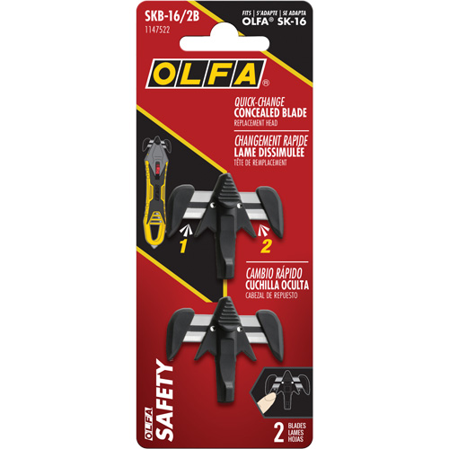 Quick-Change Concealed Blade Replacement Heads, Single Style R.M.G. Prévention